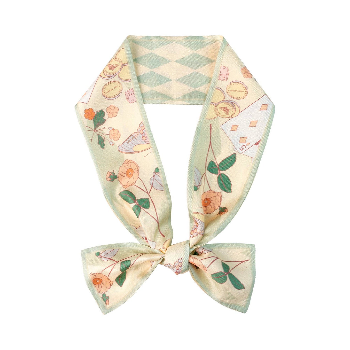 "Wonderland" Silk Twill Neck Bow: Pastel Green