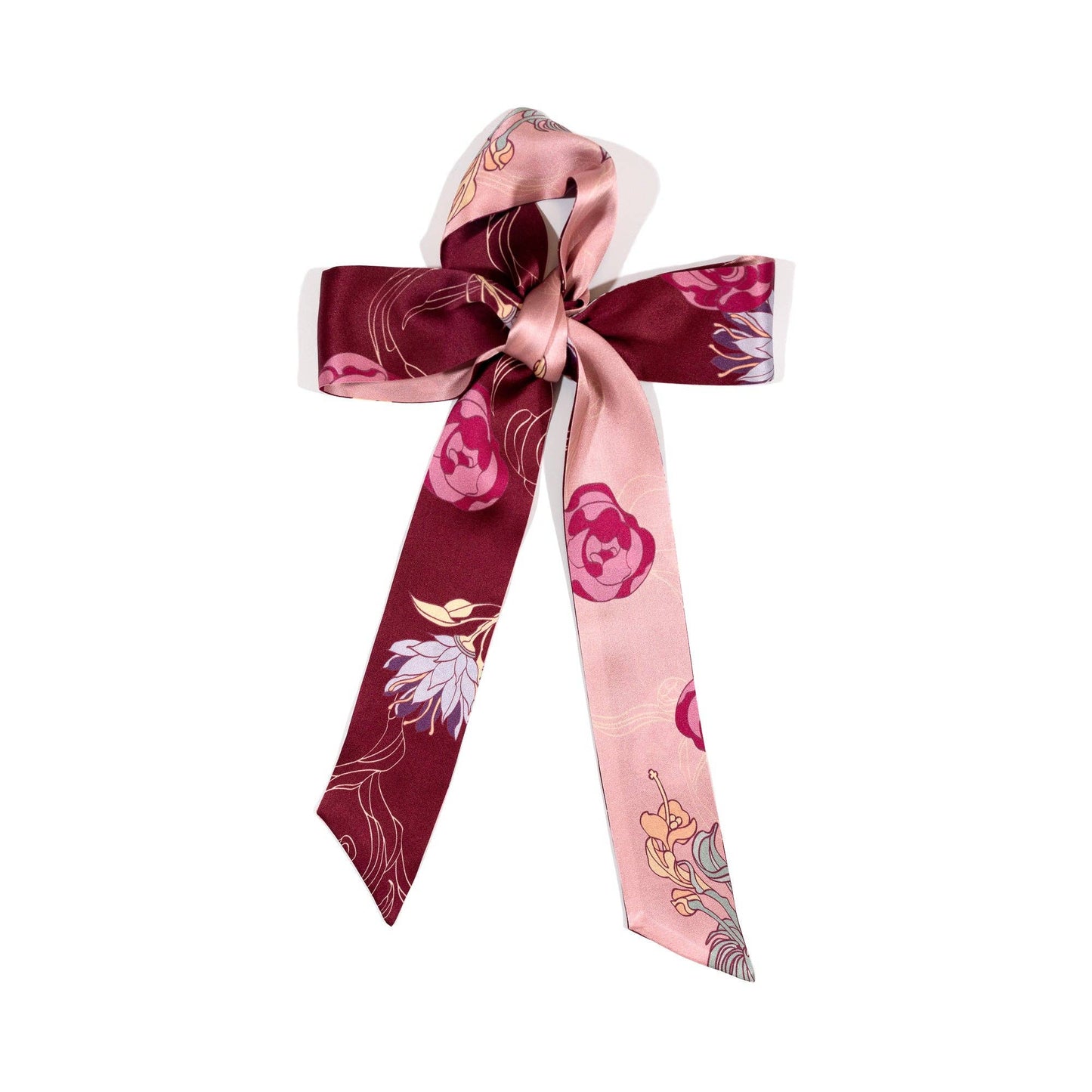 "Dream Hunter" Silk Skinny Scarf: Ruby Red