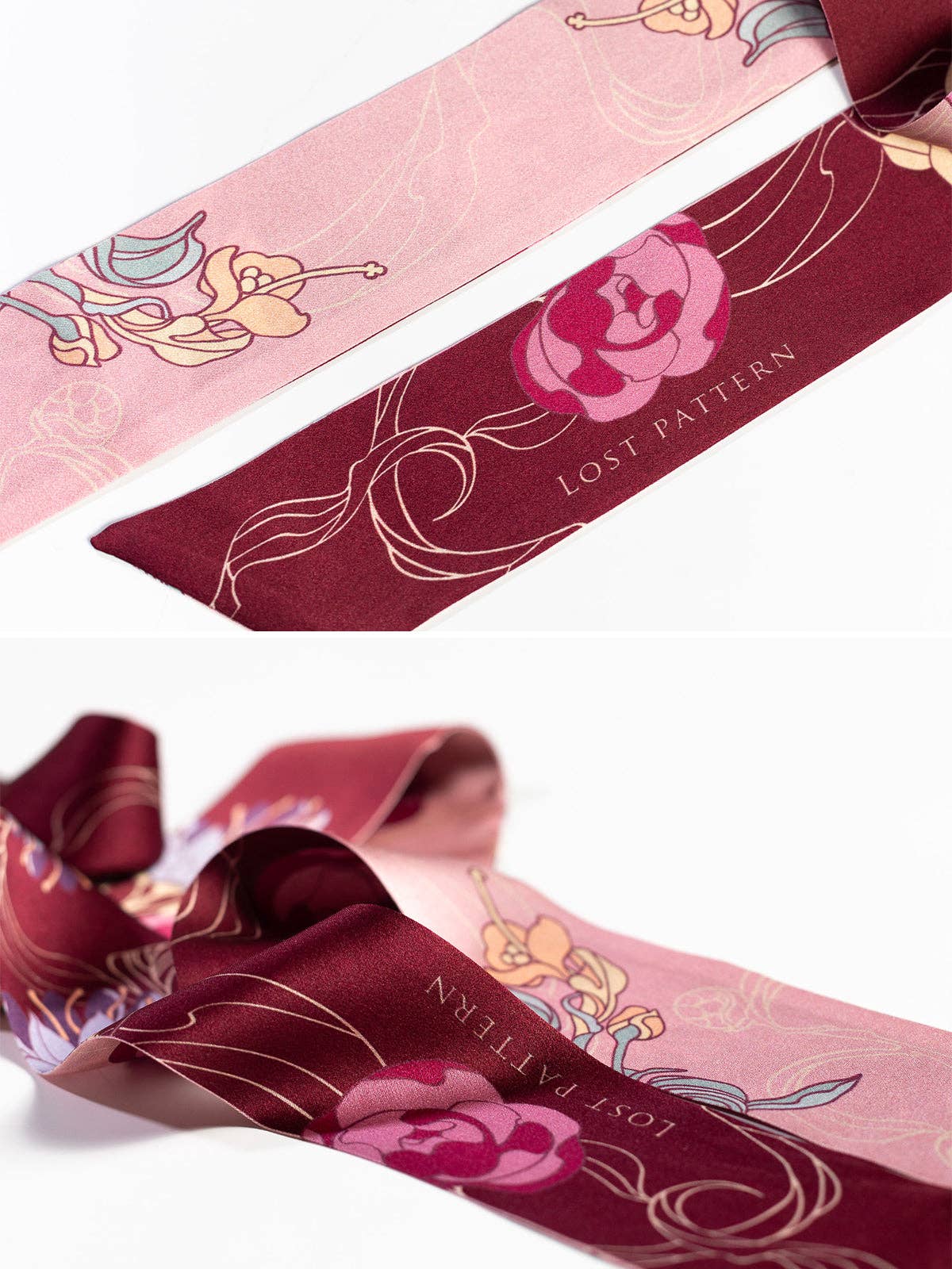 "Dream Hunter" Silk Skinny Scarf: Ruby Red