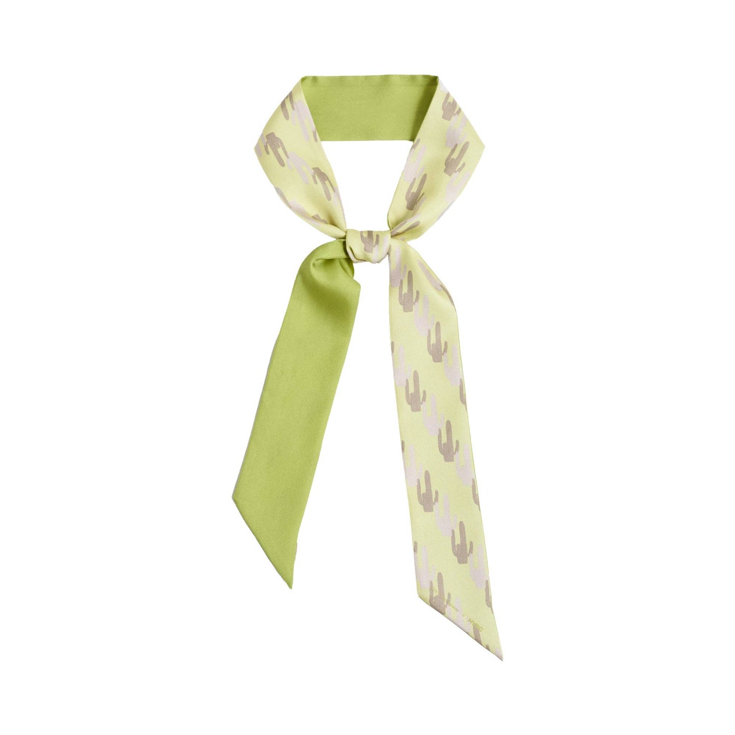 Lost Pattern x NYBG "Oasis Charms" Silk Skinny Scarf: Green