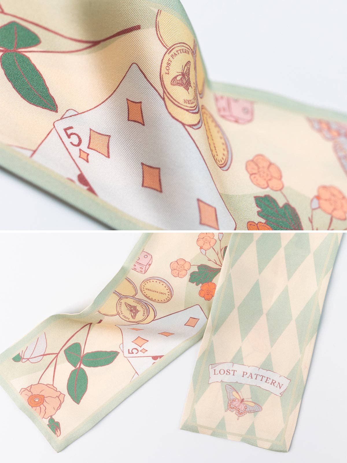 "Wonderland" Silk Twill Neck Bow: Pastel Green