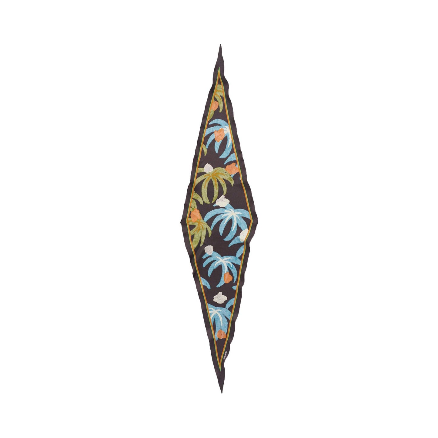 "Ethereal Mirage" Silk Diamond Neckerchief: Dark Brown