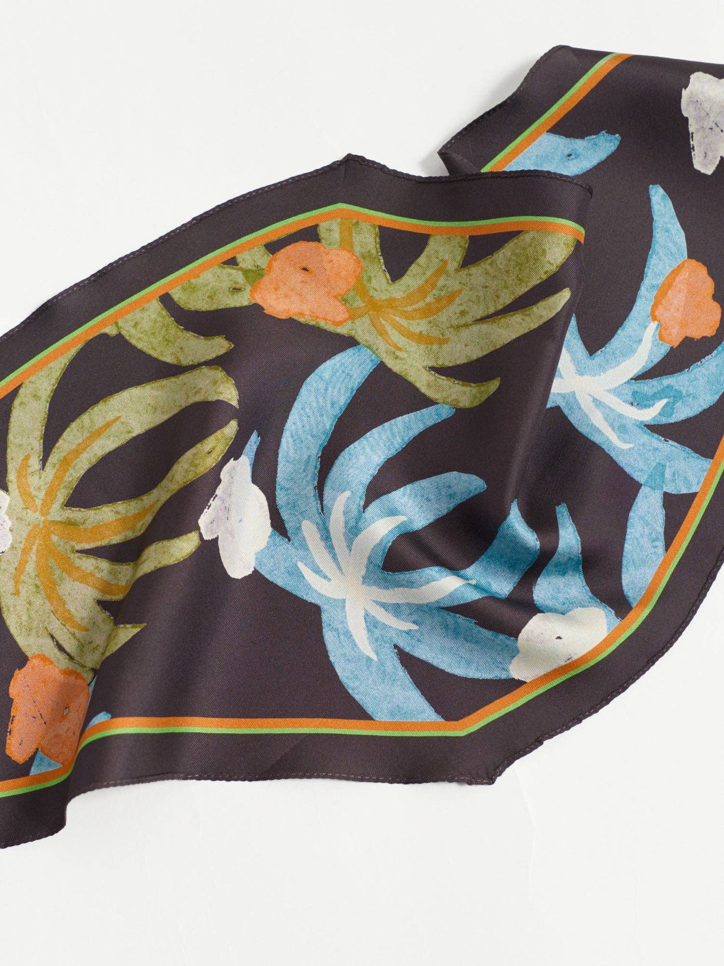 "Ethereal Mirage" Silk Diamond Neckerchief: Dark Brown
