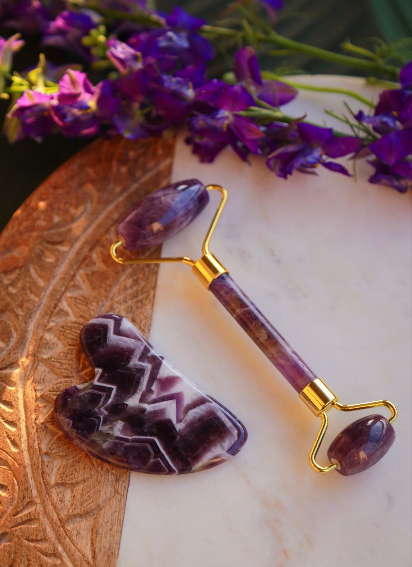 Amethyst Roller & Gua Sha Set