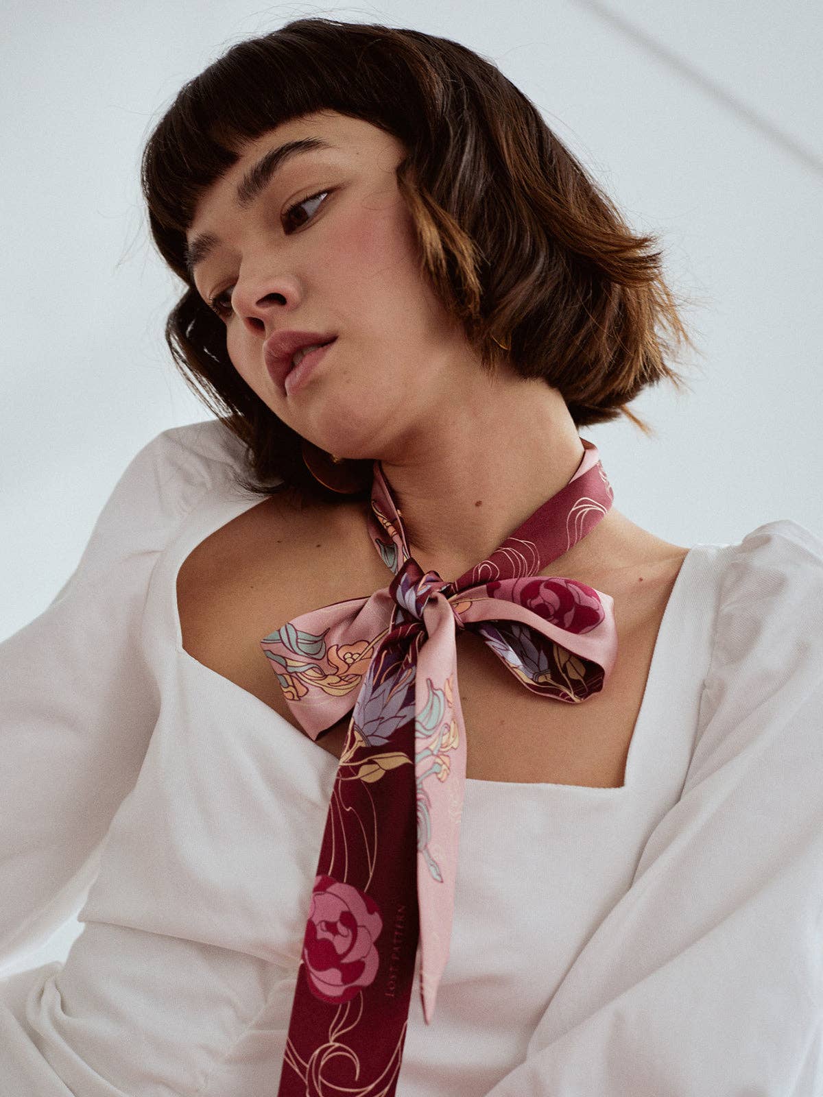 "Dream Hunter" Silk Skinny Scarf: Ruby Red