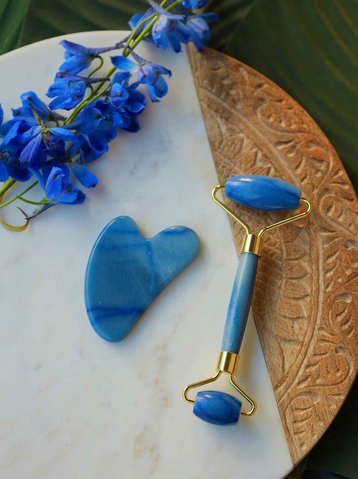 Gemstone Facial Roller & Gua Sha Set