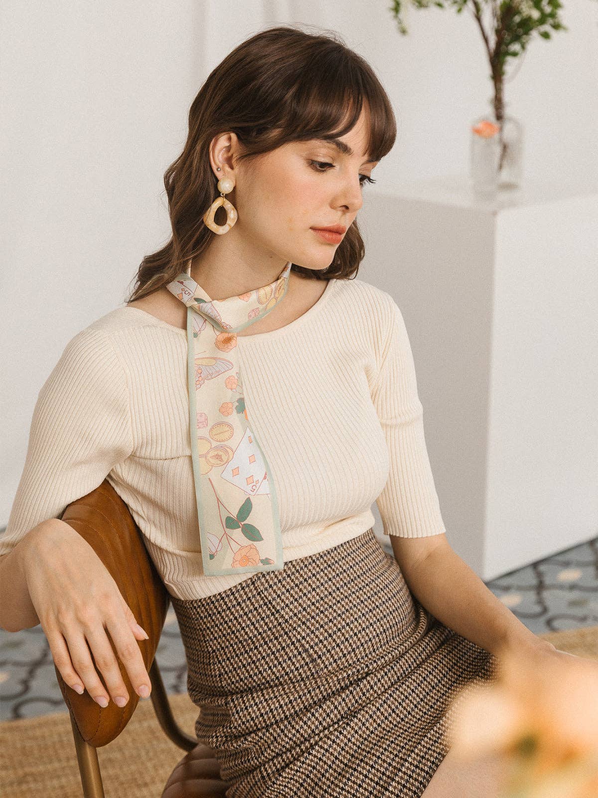 "Wonderland" Silk Twill Neck Bow: Pastel Green