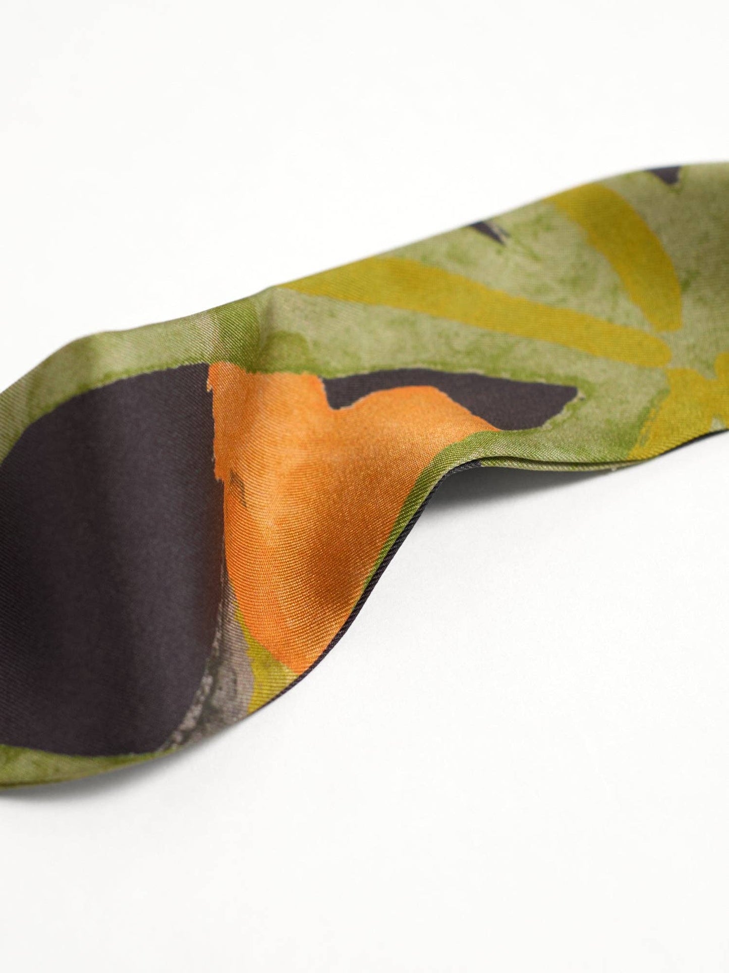 "Ethereal Mirage" Silk Twill Skinny Scarf: Dark Brown