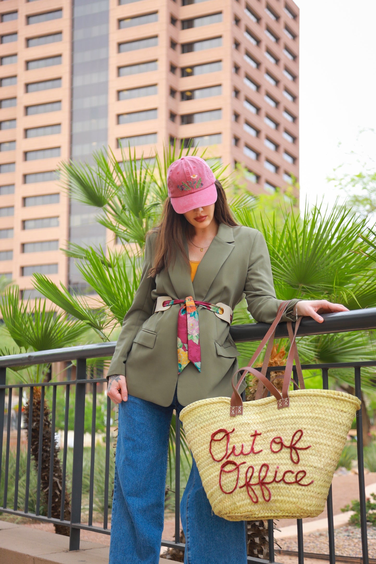 Out of Office Market Basket- Garnet Rose Collection Trio Set