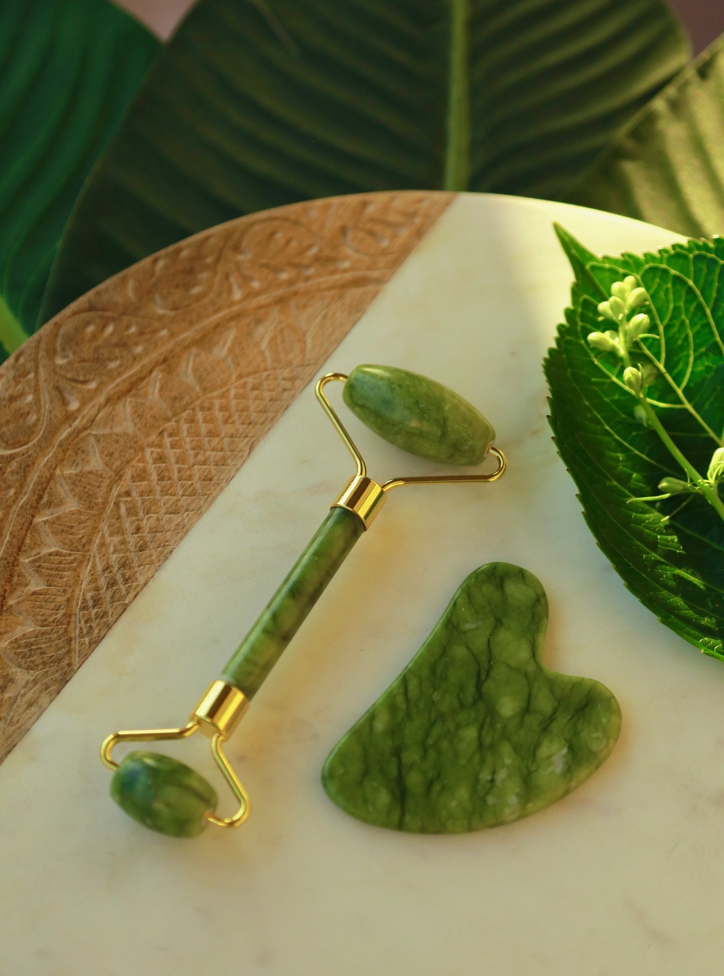 Green Jade Roller & Gua Sha Set