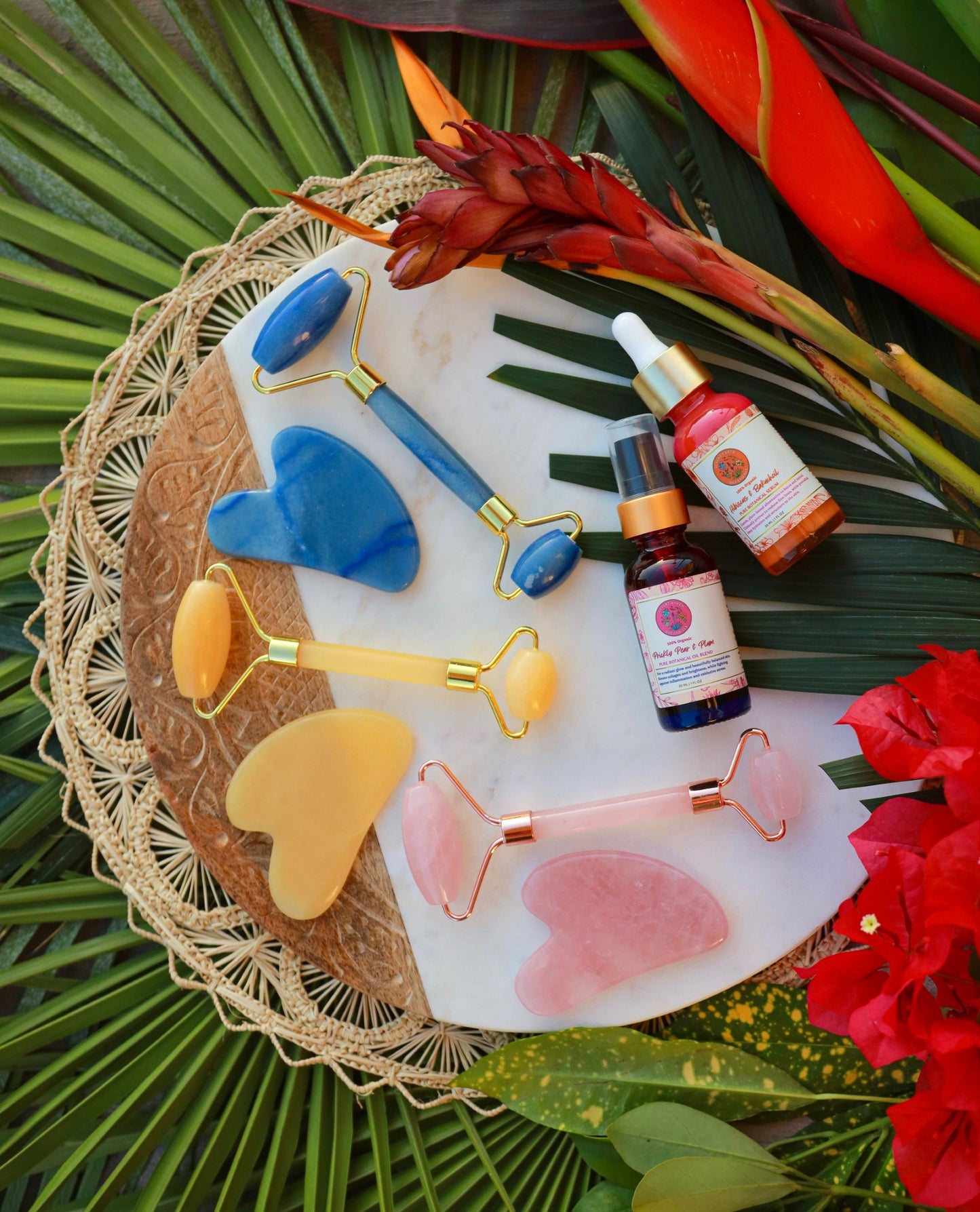 Gemstone Facial Roller & Gua Sha Set