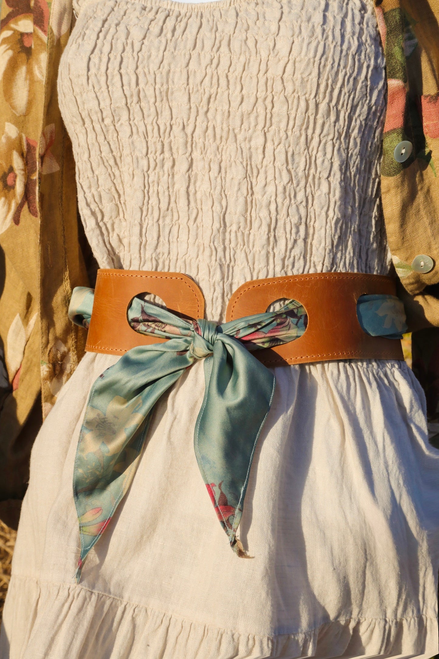 Genuine Leather Scarf Belt
