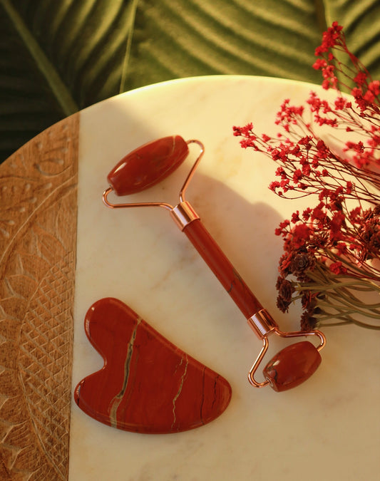 Red Jasper Roller & Gua Sha Set