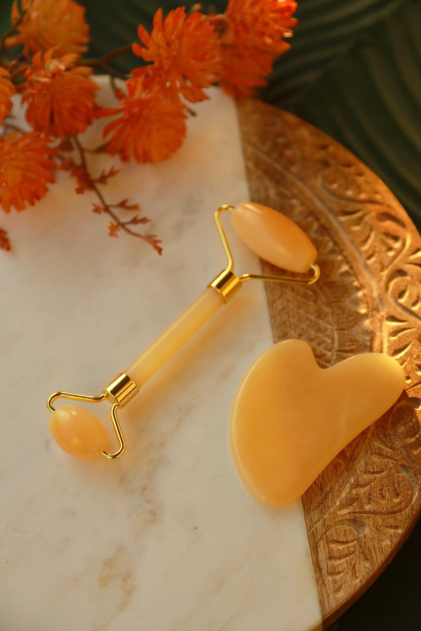 Gemstone Facial Roller & Gua Sha Set